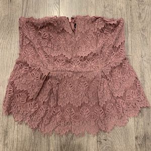 Lavender lace peplum bustier